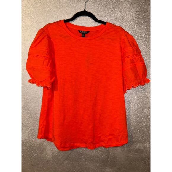 Ralph Lauren  Coquette Hippie Black Label  Jersey Tangerine  Short Puff Sleeves - Picture 1 of 5